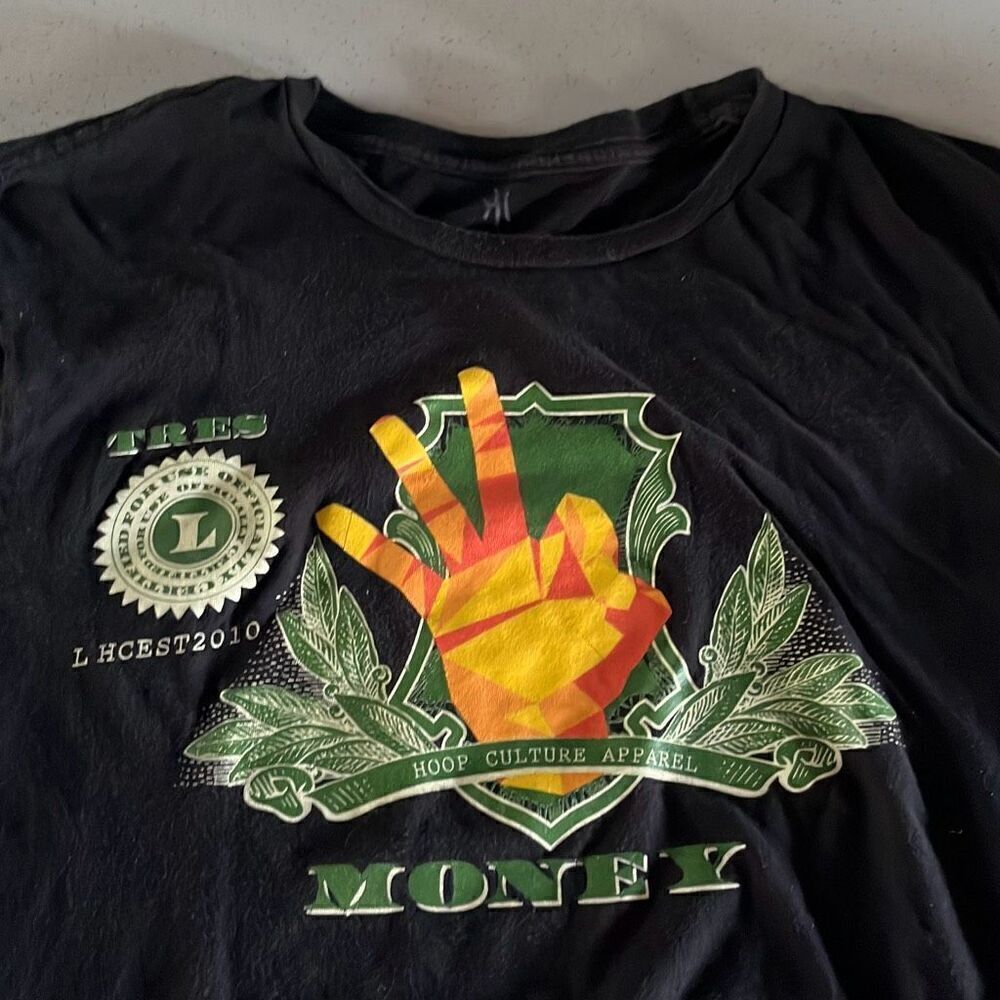 Hoop Culture BlackāāThree Moneyā T Shirt MensāM